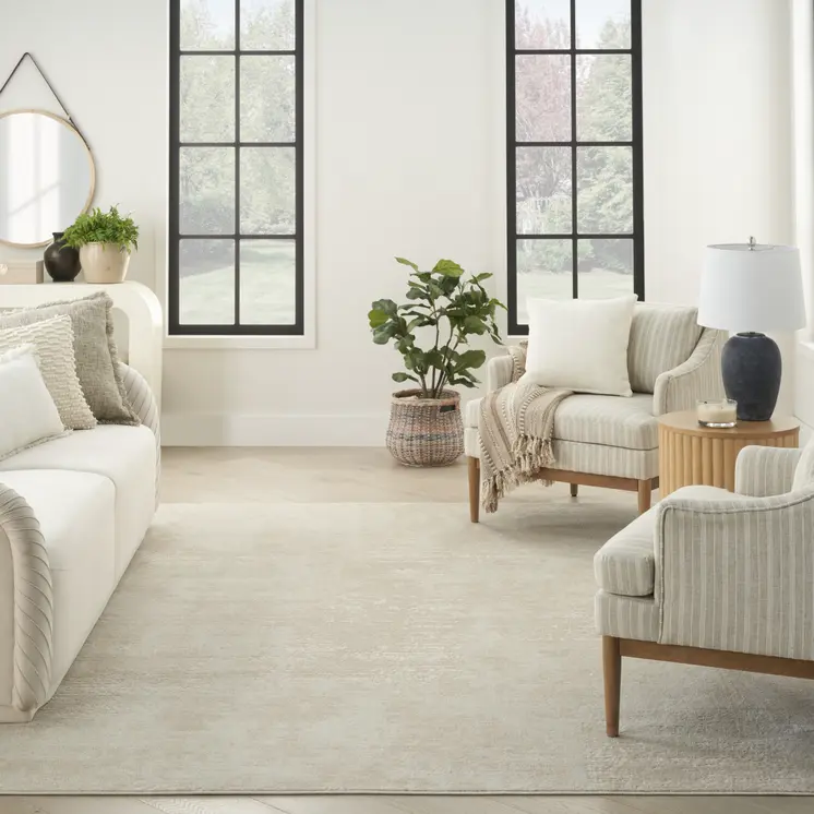 5' X 7' Cream Abstract Area Rug
