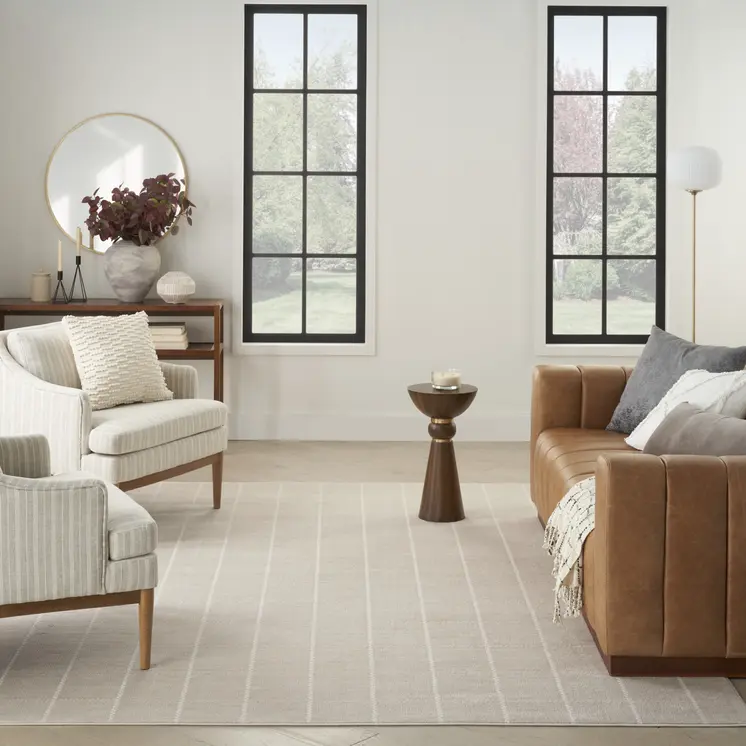 9' X 12' Cream Geometric Area Rug