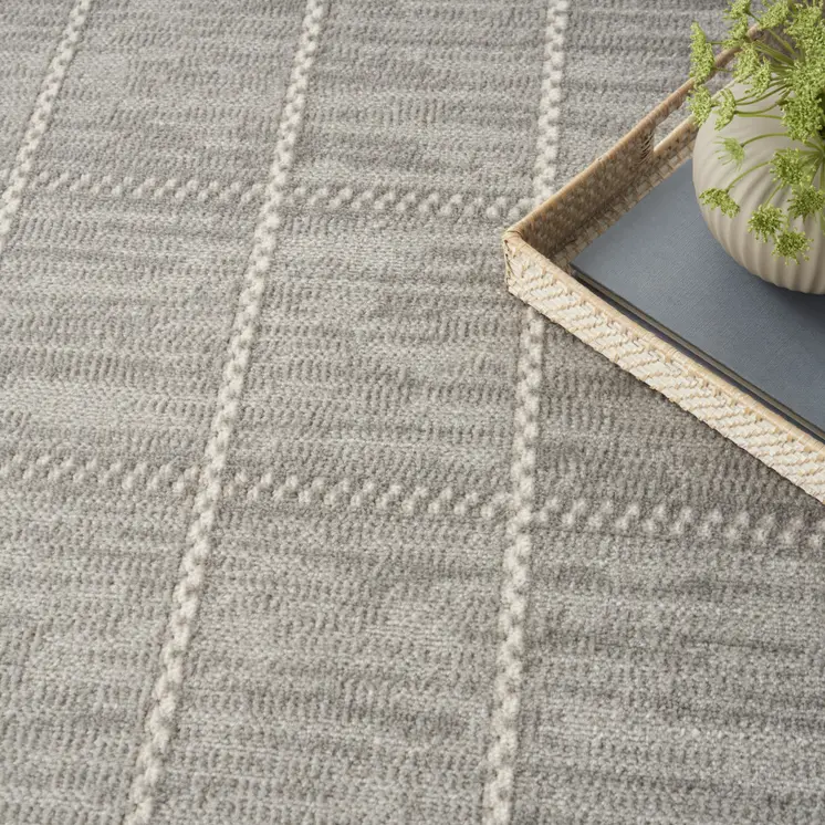 9' X 12' Gray Geometric Area Rug