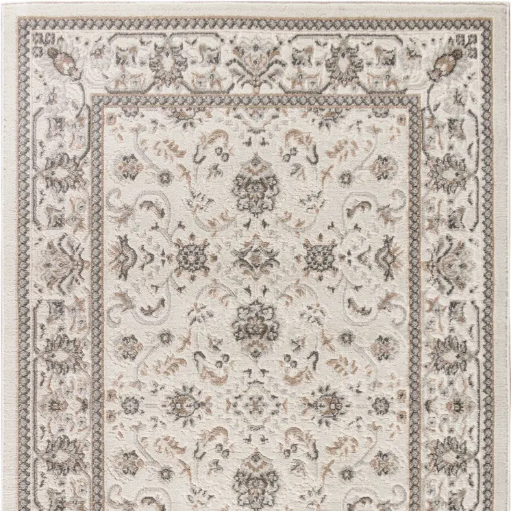 4' X 6' Cream Floral Distressed Area Rug