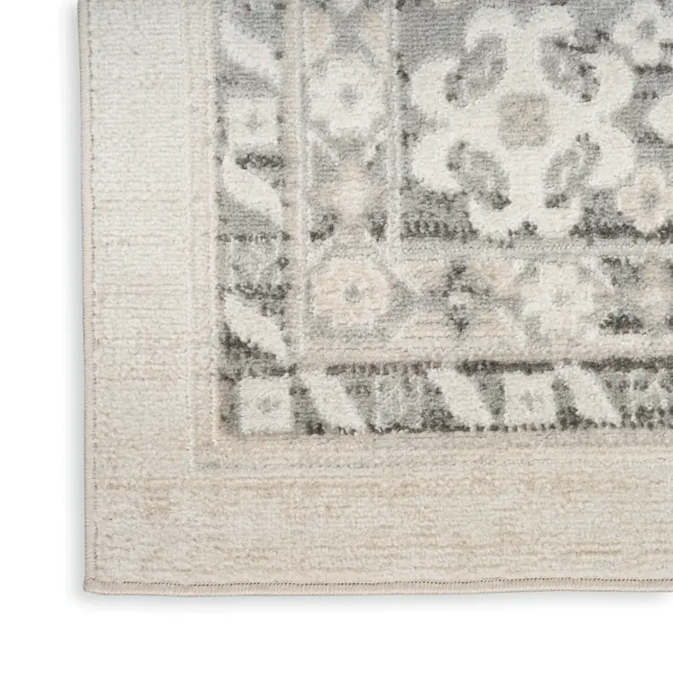 4' X 6' Gray Geometric Distressed Area Rug