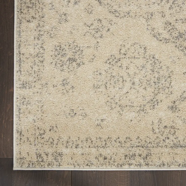 4' X 6' Beige And Gray Oriental Distressed Area Rug