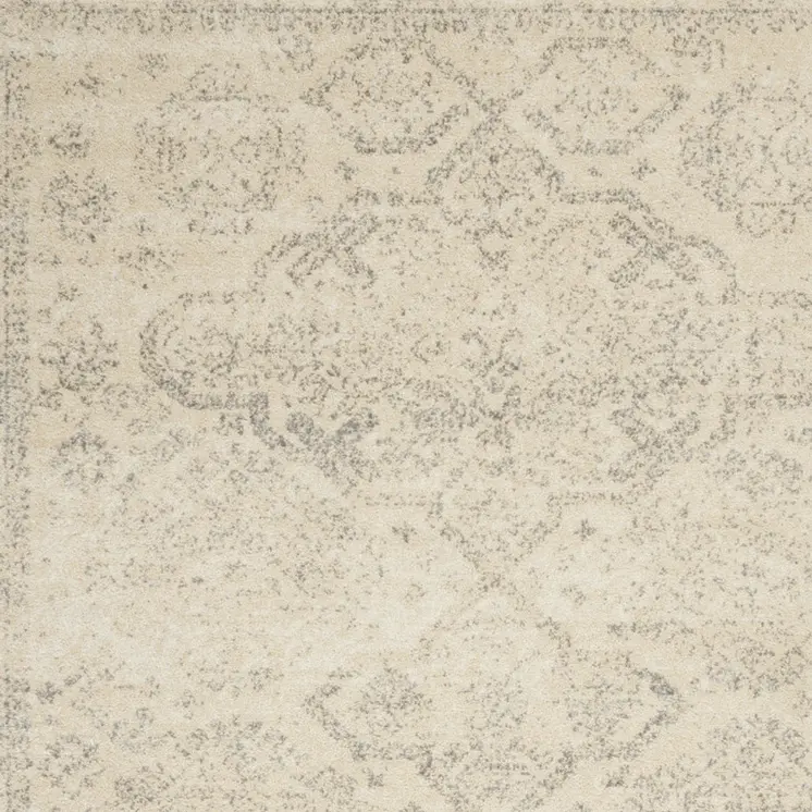 4' X 6' Beige And Gray Oriental Distressed Area Rug