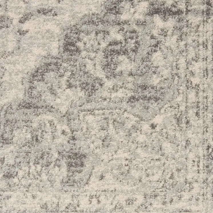 2' X 4' Turquoise and Cream Botanical Leaves Area Rug
