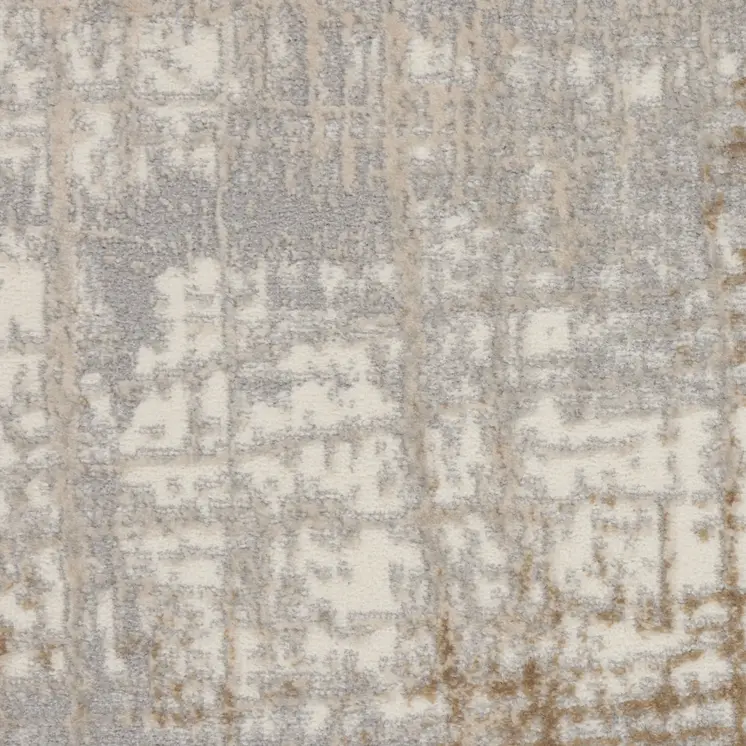 2' X 4' Ivory and Light Blue Oriental Distressed Area Rug