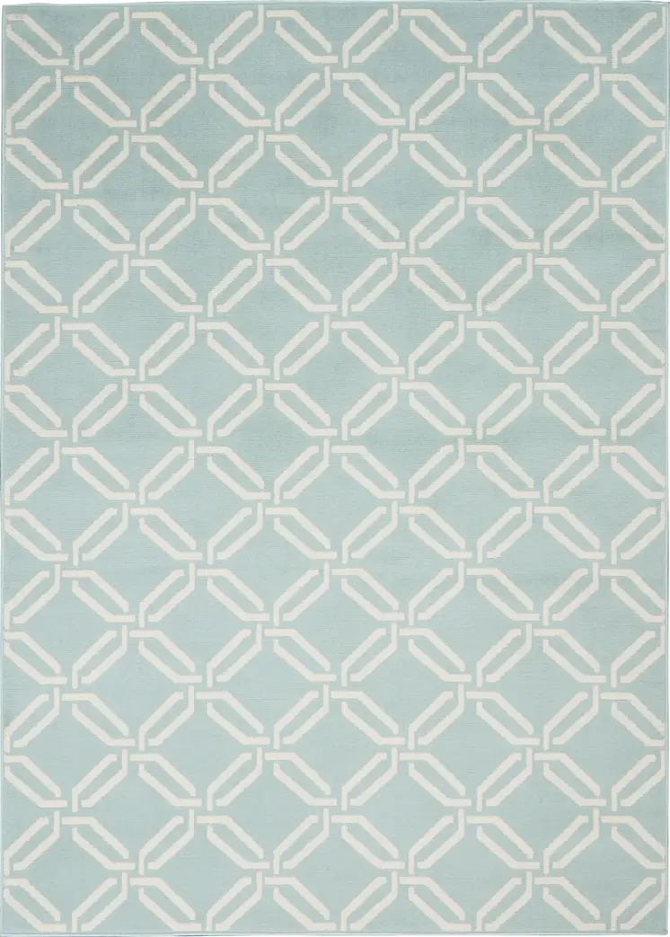 4' X 6' Beige and Green Trellis Area Rug
