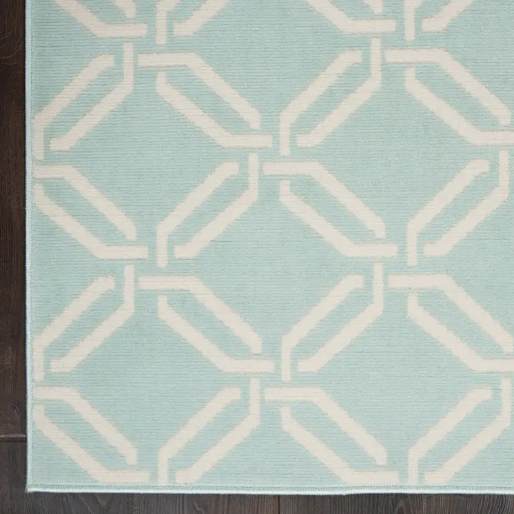 4' X 6' Beige and Green Trellis Area Rug