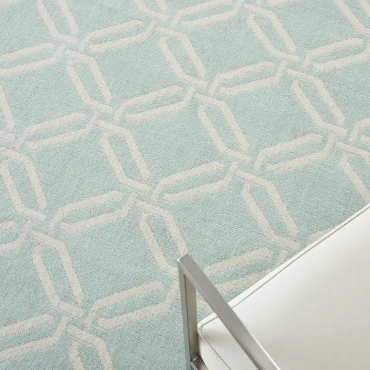 4' X 6' Beige and Green Trellis Area Rug