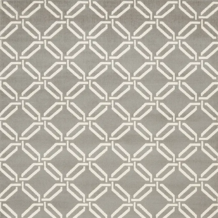 4' X 6' Gray and Beige Trellis Area Rug