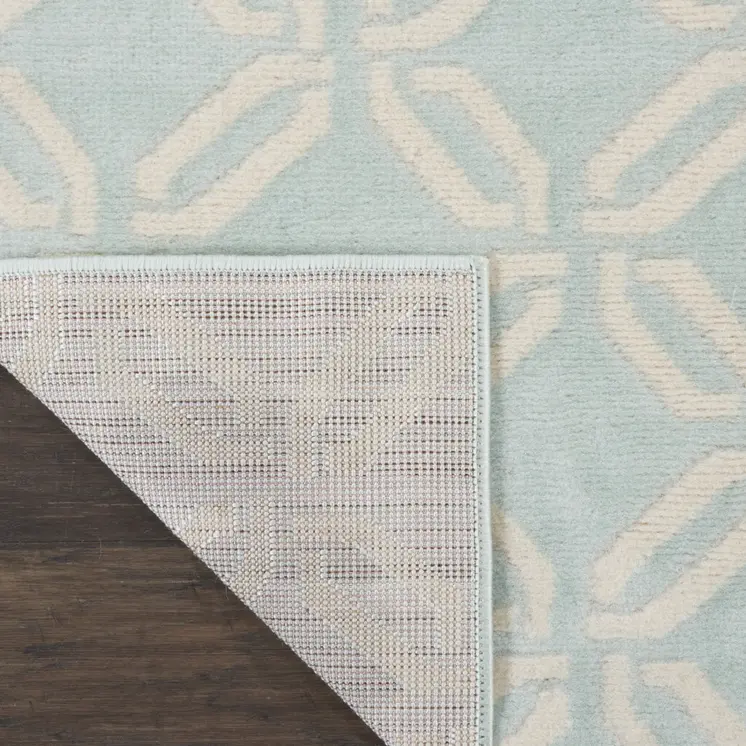 2' X 4' Beige and Green Trellis Area Rug