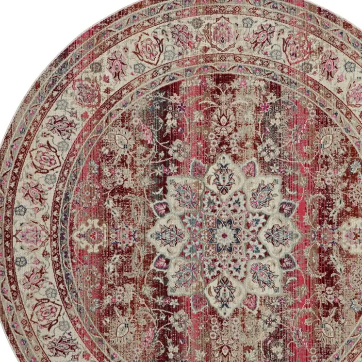 4' X 6' Ivory Brown And Gray Floral Distressed Area Rug