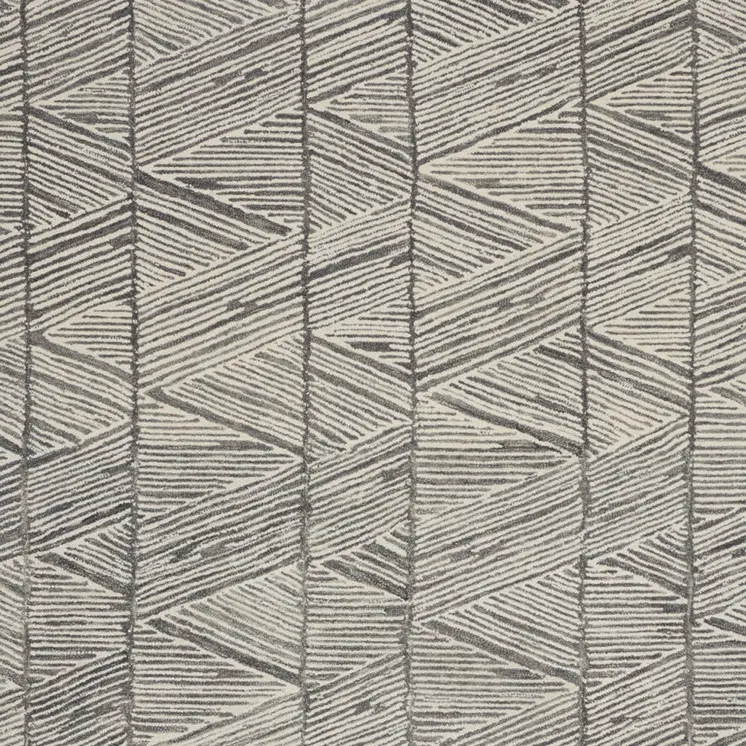 8' X 12' Gray and White Wool Abstract Area Rug