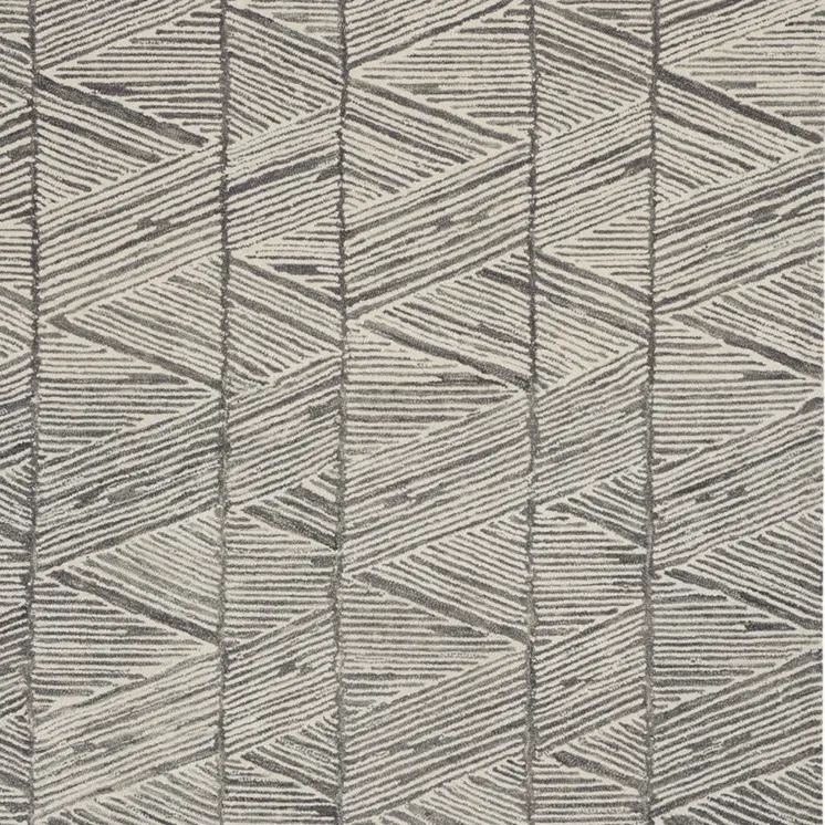 8' X 10' Gray And White Wool Abstract Area Rug