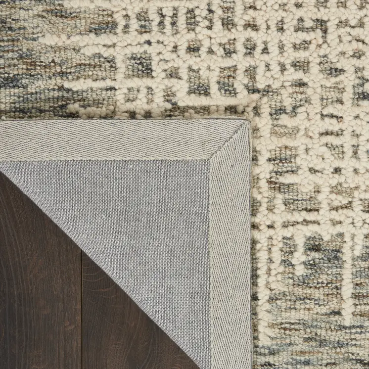 8' X 12' Ivory Brown and Gray Wool Abstract Area Rug