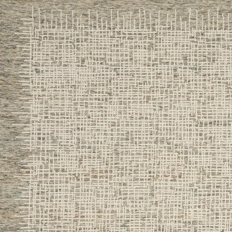8' X 12' Ivory Brown and Gray Wool Abstract Area Rug