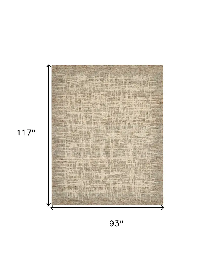 8' X 10' Beige and Tan Wool Abstract Area Rug