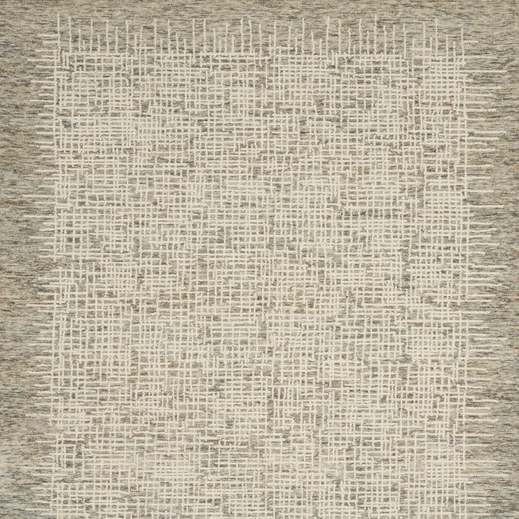 8' X 10' Ivory Brown and Gray Wool Abstract Area Rug