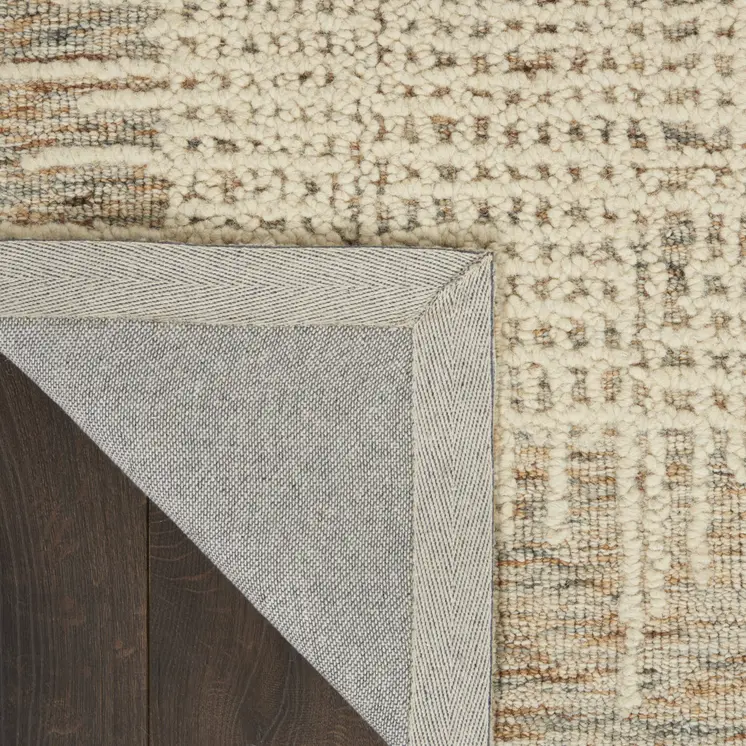 4' X 6' Beige and Tan Wool Abstract Area Rug