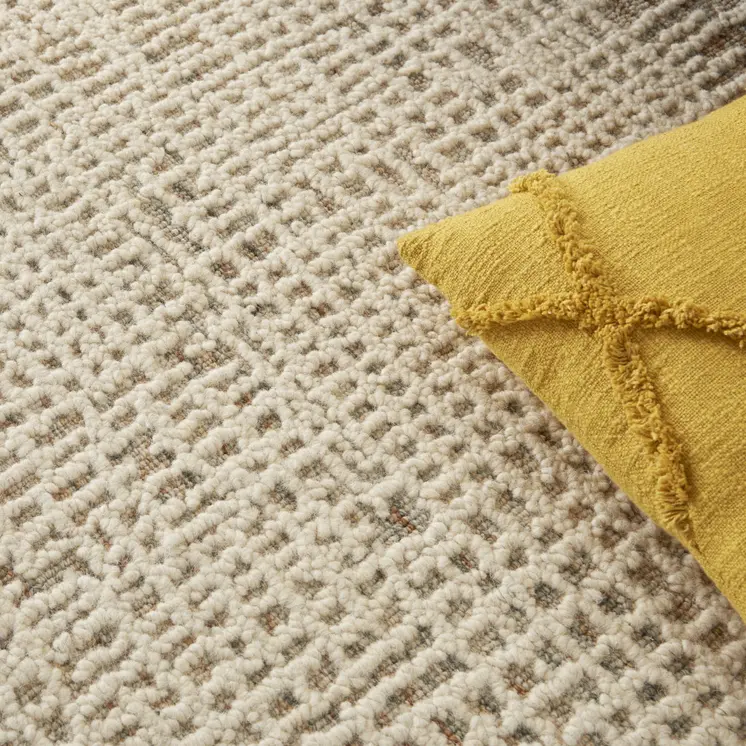 4' X 6' Beige and Tan Wool Abstract Area Rug