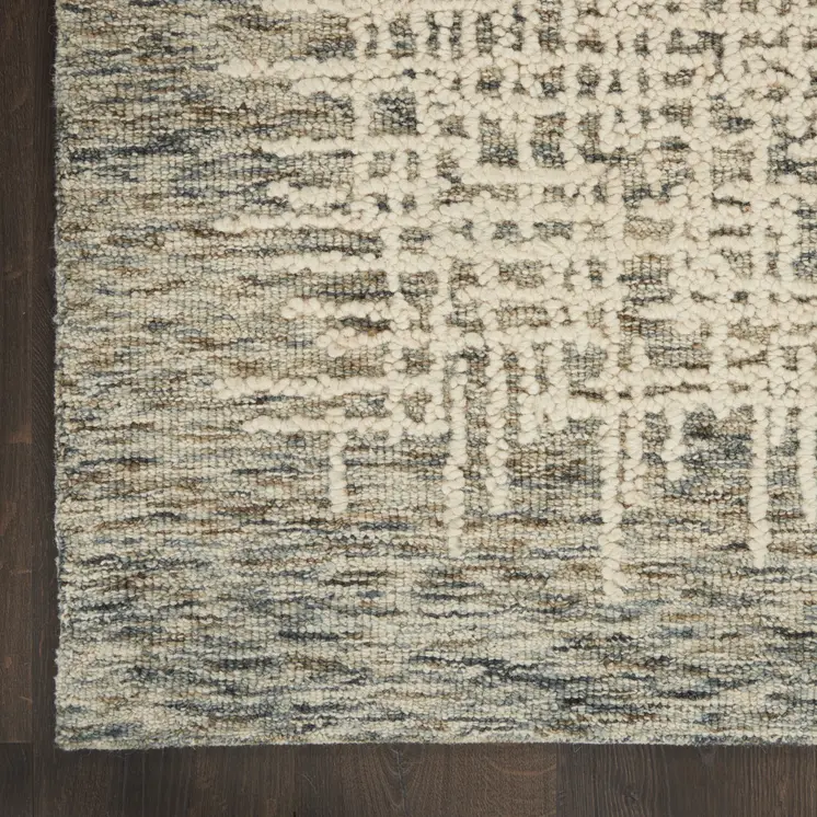 4' X 6' Ivory Brown and Gray Wool Abstract Area Rug