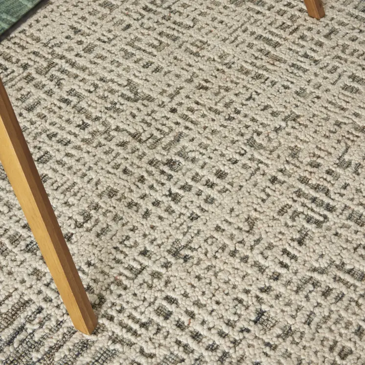4' X 6' Ivory Brown and Gray Wool Abstract Area Rug