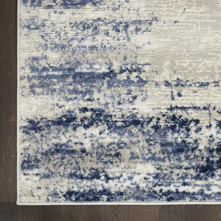 3' X 4' Blue and Gray Abstract Area Rug