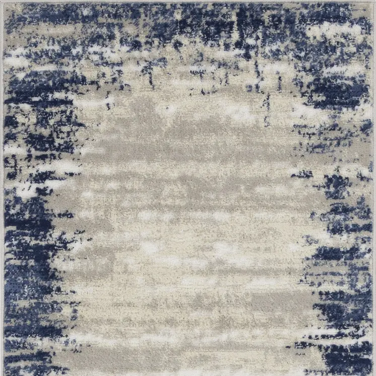 3' X 4' Blue and Gray Abstract Area Rug