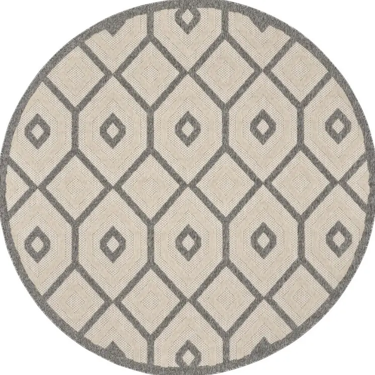 8' Ivory Blue and Gray Floral Non Skid Runner Rug