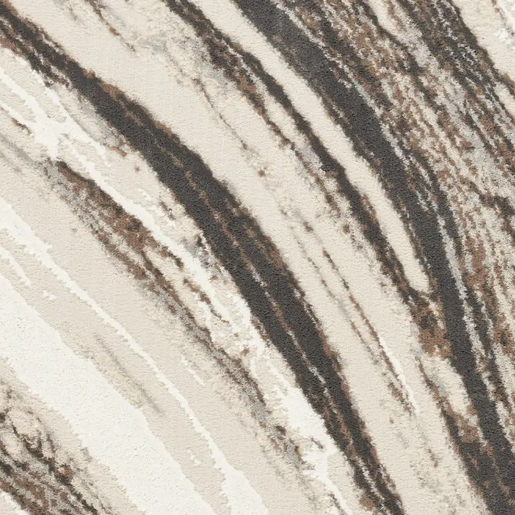 8' Beige and Gray Abstract Non Skid Runner Rug