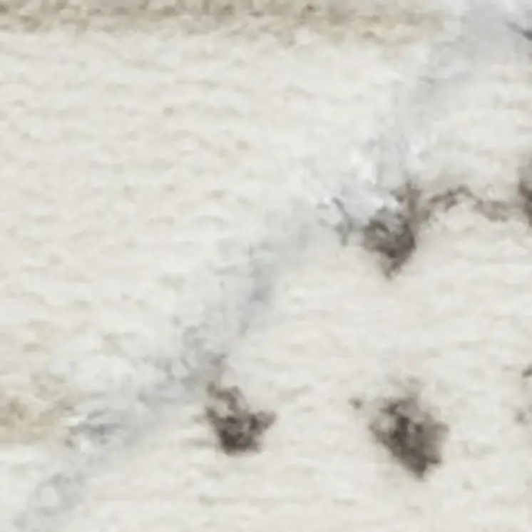 8' Beige Ivory and Gray Geometric Non Skid Runner Rug