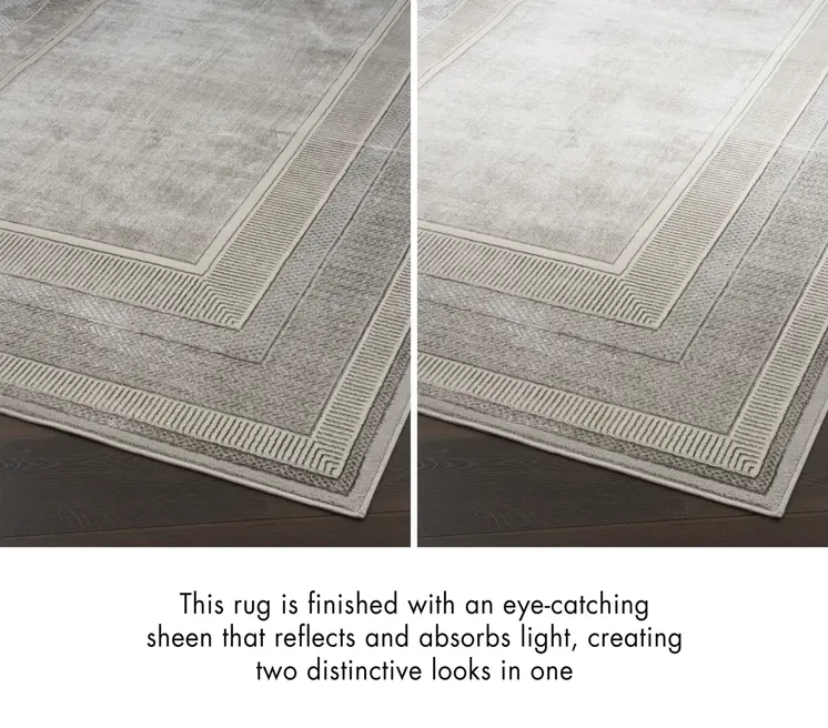 8' Silver and Ivory Geometric Non Skid Runner Rug