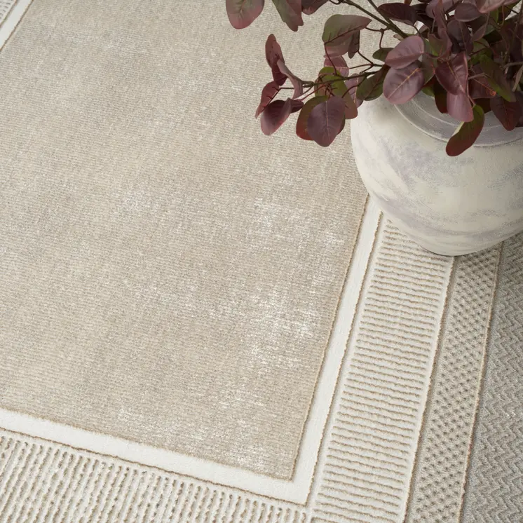 4' X 6' Gray and Ivory Geometric Non Skid Area Rug