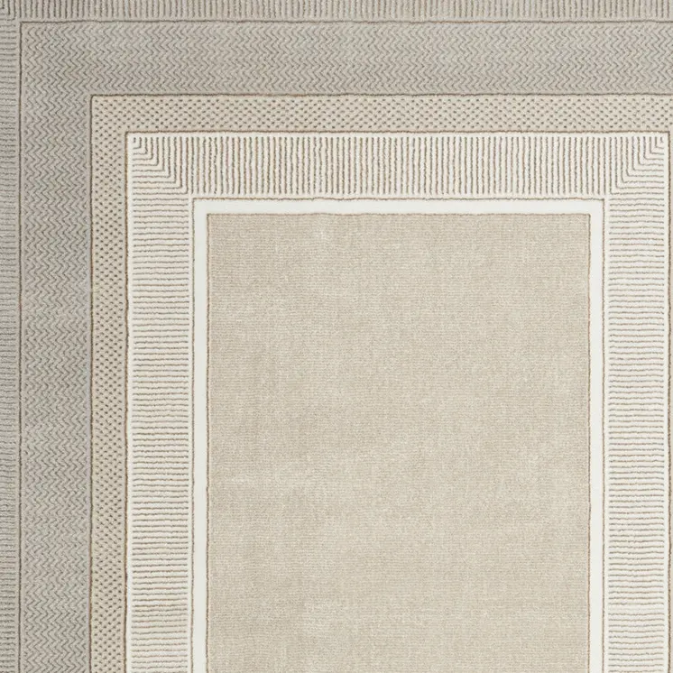 4' X 6' Gray and Ivory Geometric Non Skid Area Rug