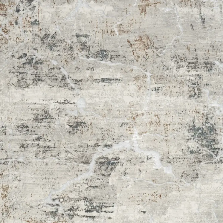 4' X 6' Ivory Black and Gray Abstract Non Skid Area Rug