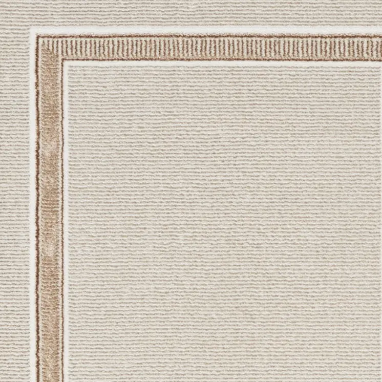 8' Gray Ivory and Cream Geometric Non Skid Runner Rug