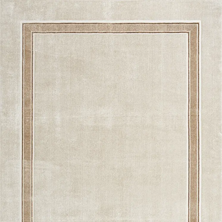 4' X 6' Gray Ivory and Cream Geometric Non Skid Area Rug