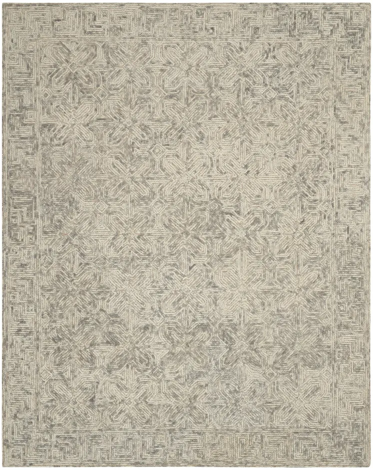 8' X 12' Beige and Gray Wool Abstract Geometric Area Rug