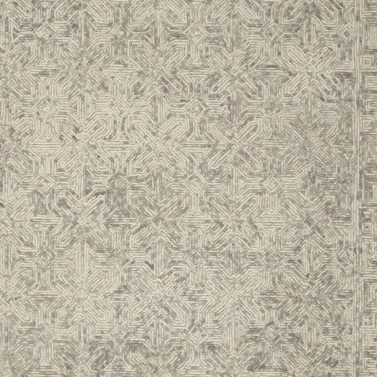 8' X 12' Beige and Gray Wool Abstract Geometric Area Rug