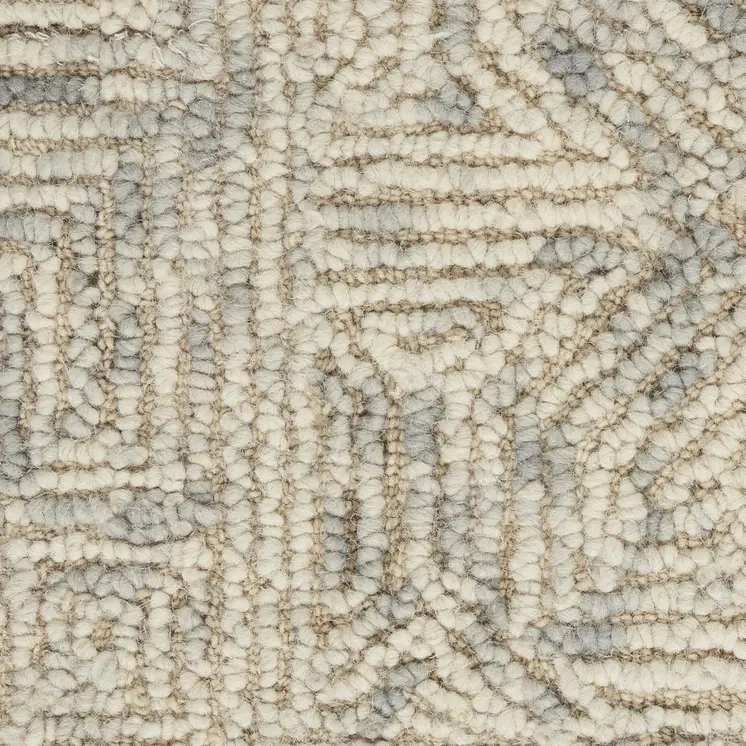 5' X 7' Beige and Gray Wool Abstract Geometric Area Rug
