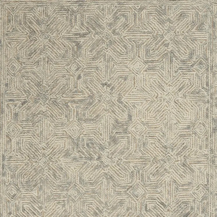 4' X 6' Beige and Gray Wool Abstract Geometric Area Rug