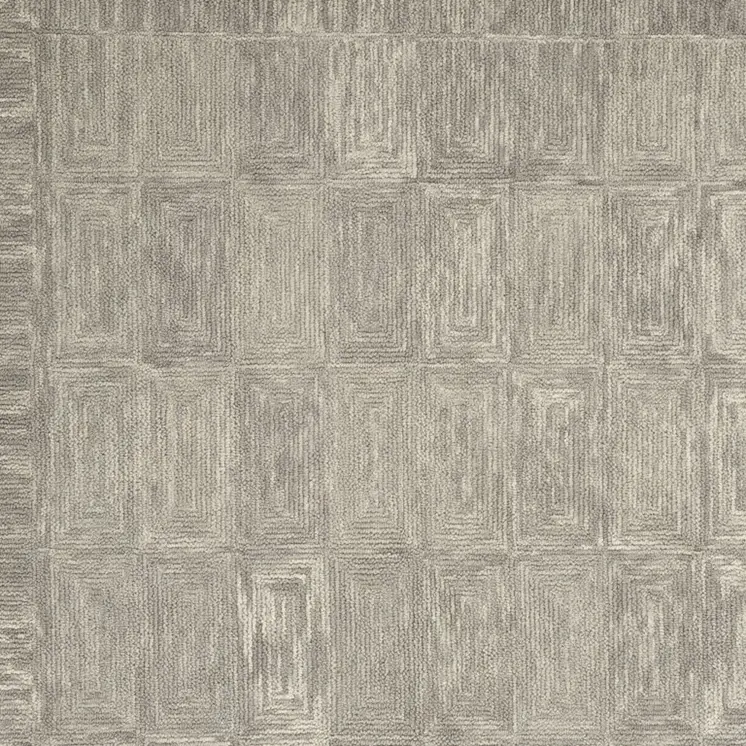 8' X 12' Gray Wool Geometric Area Rug