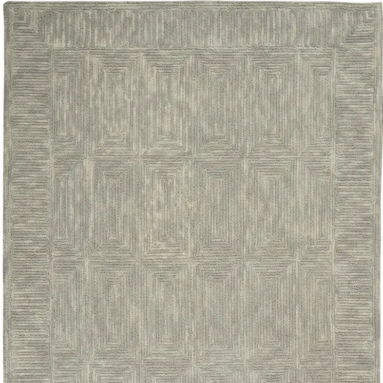 5' X 7' Gray Wool Geometric Area Rug