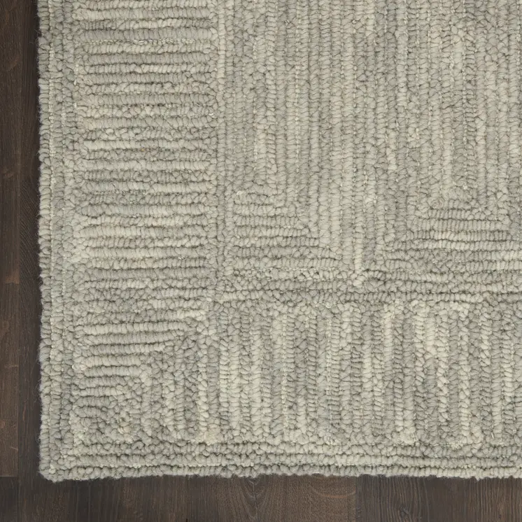 5' X 7' Gray Wool Geometric Area Rug