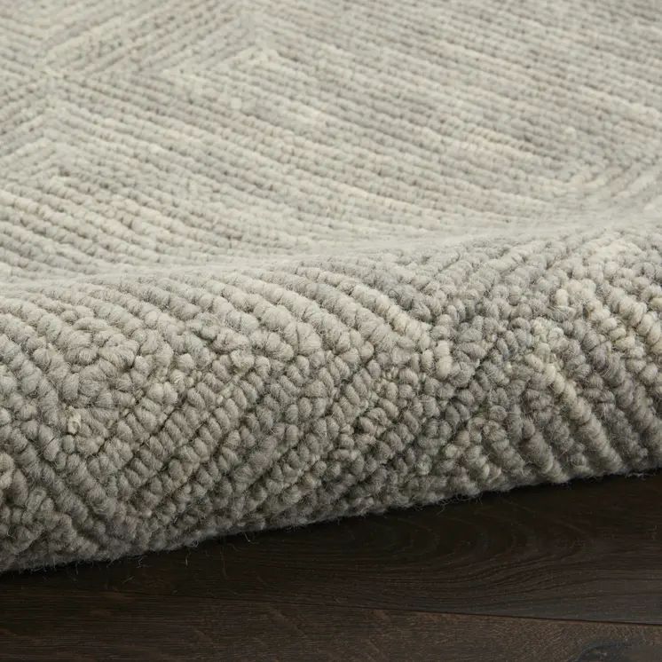 5' X 7' Gray Wool Geometric Area Rug