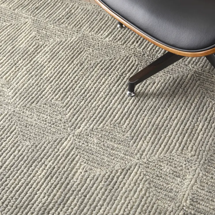 5' X 7' Gray Wool Geometric Area Rug