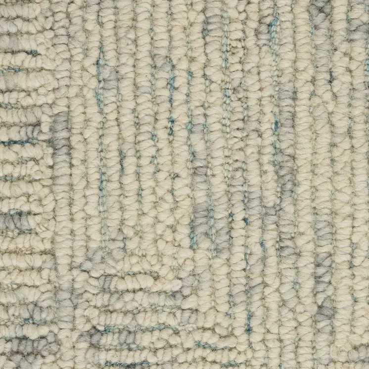 4' X 6' Ivory and Gray Wool Geometric Area Rug