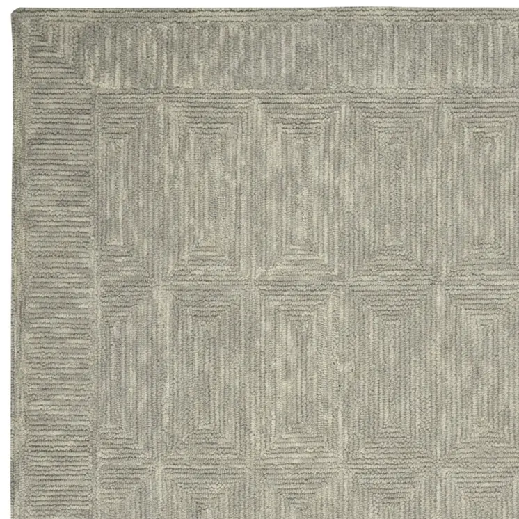 4' X 6' Gray Wool Geometric Area Rug