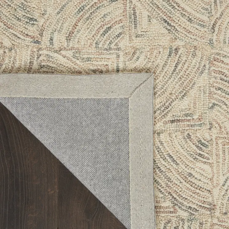 4' X 6' Ivory Tan and Gray Wool Geometric Area Rug