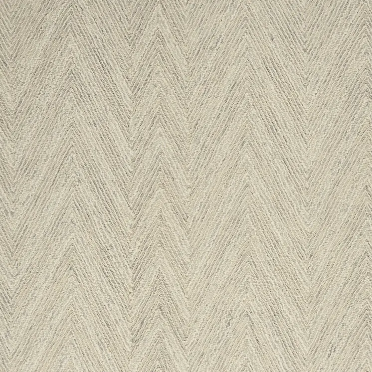 4' X 6' Ivory and Gray Wool Chevron Area Rug