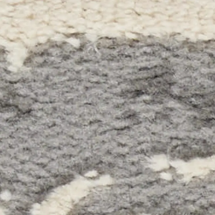 6' Ivory Black and Gray Floral Medallion Non Skid Runner Rug